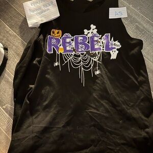 Rebel womans Black Halloween Tank Top adult small